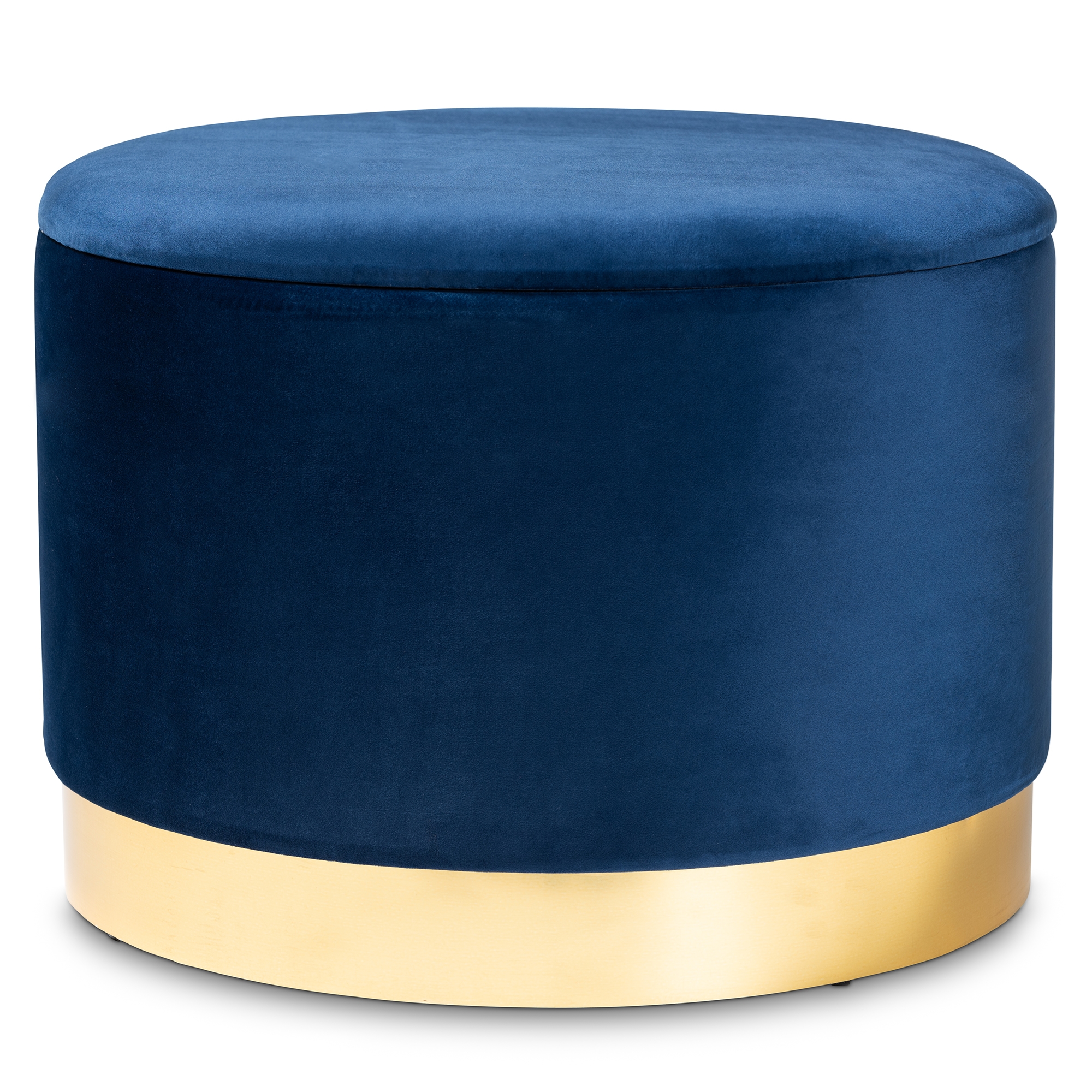 Navy blue and gold outlet ottoman